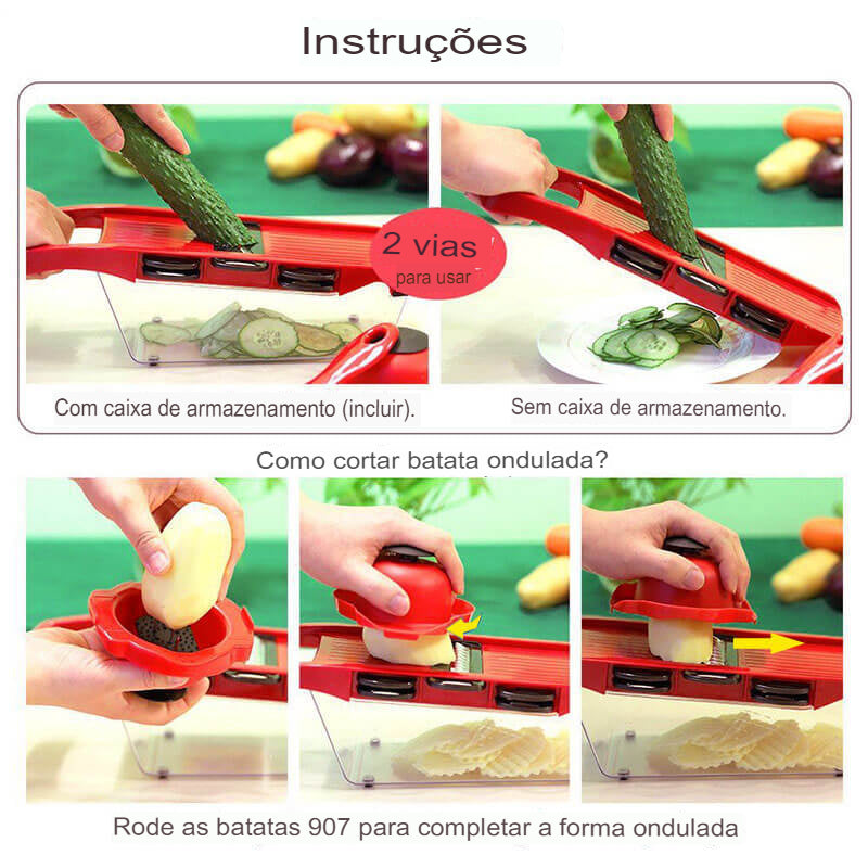 Cortador de Legumes  Descascador  6 em 1 corte vegetais